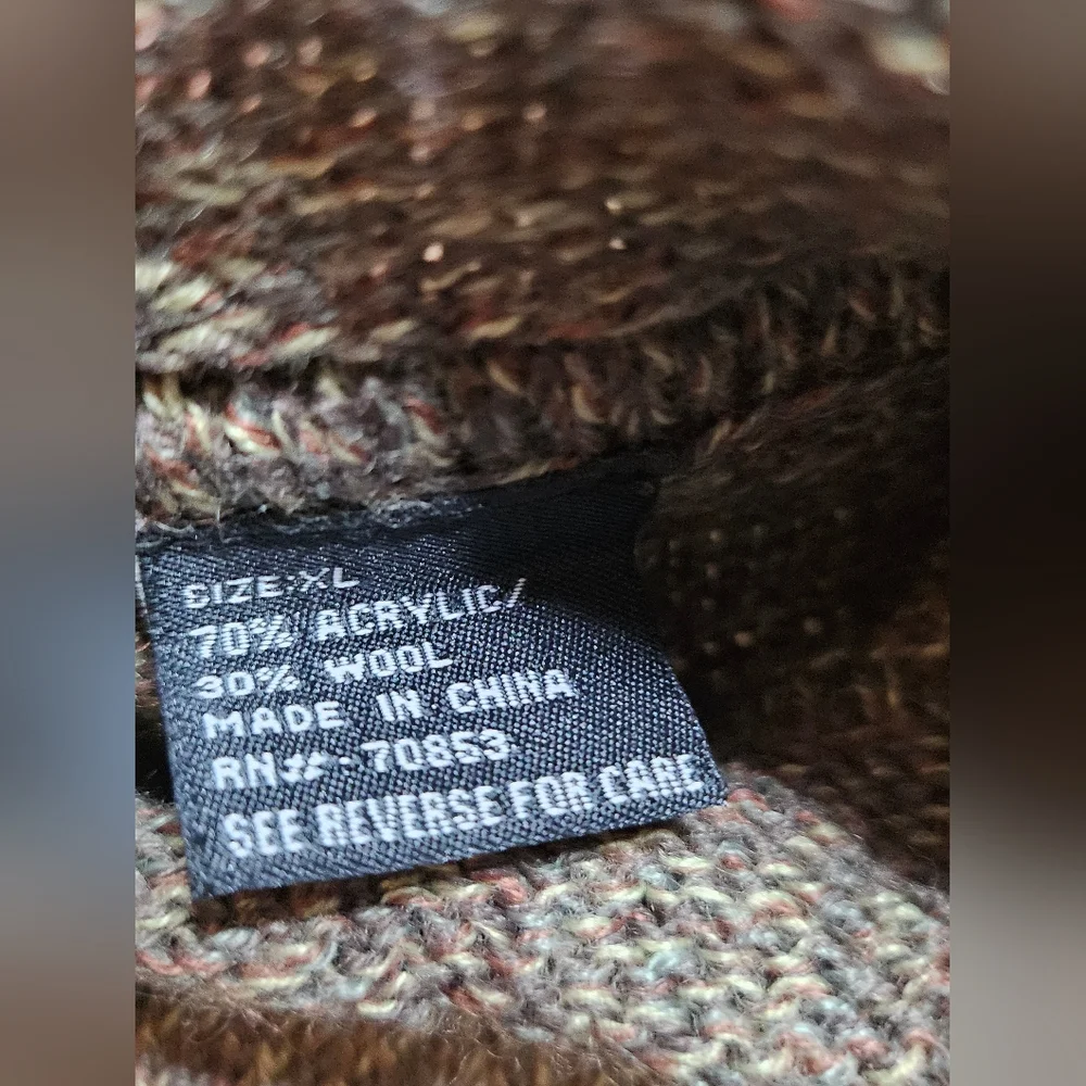 Plugg Mens Sweater Multicolor W/Stripe Wool Blend Size XL Tight‎ Knit - Picture 10 of 12